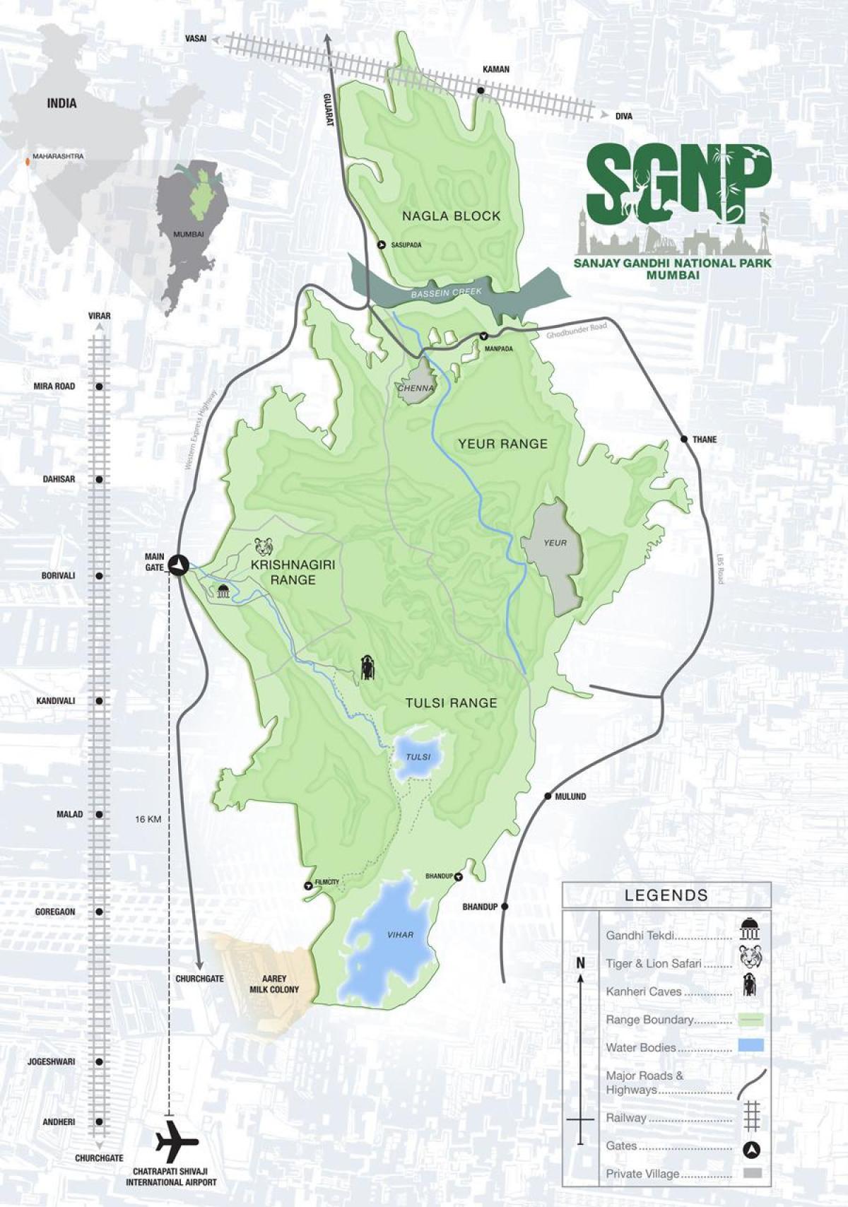 mapa sanjay gandhi parke nazionala