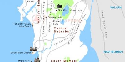Bombay hiriko mapa turistikoa