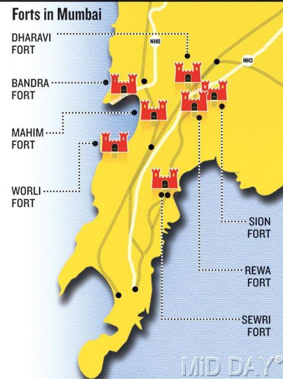 Mumbai fort area mapa