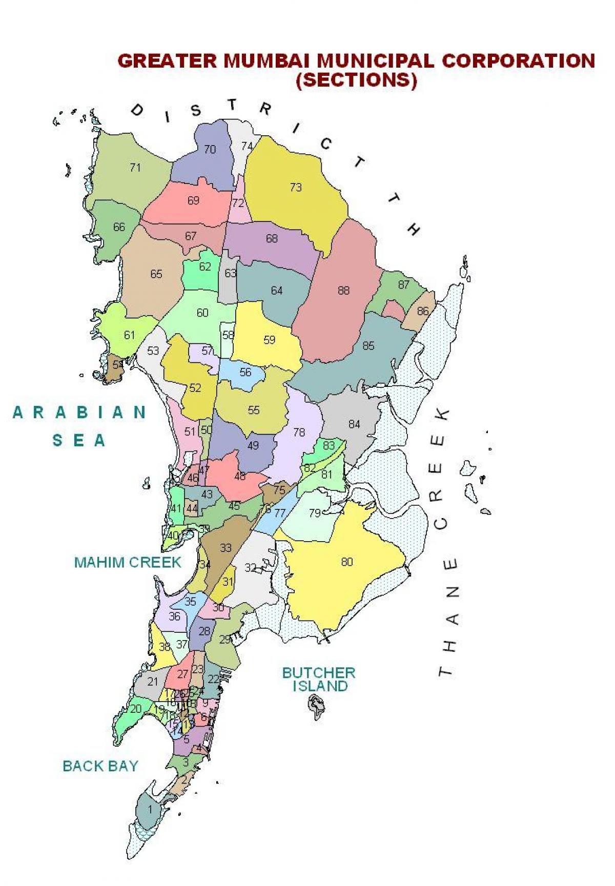 mapa Mumbai auzoan