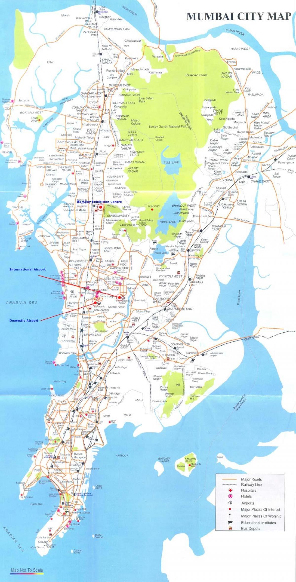 Mumbai tokiko ibilbidea mapa