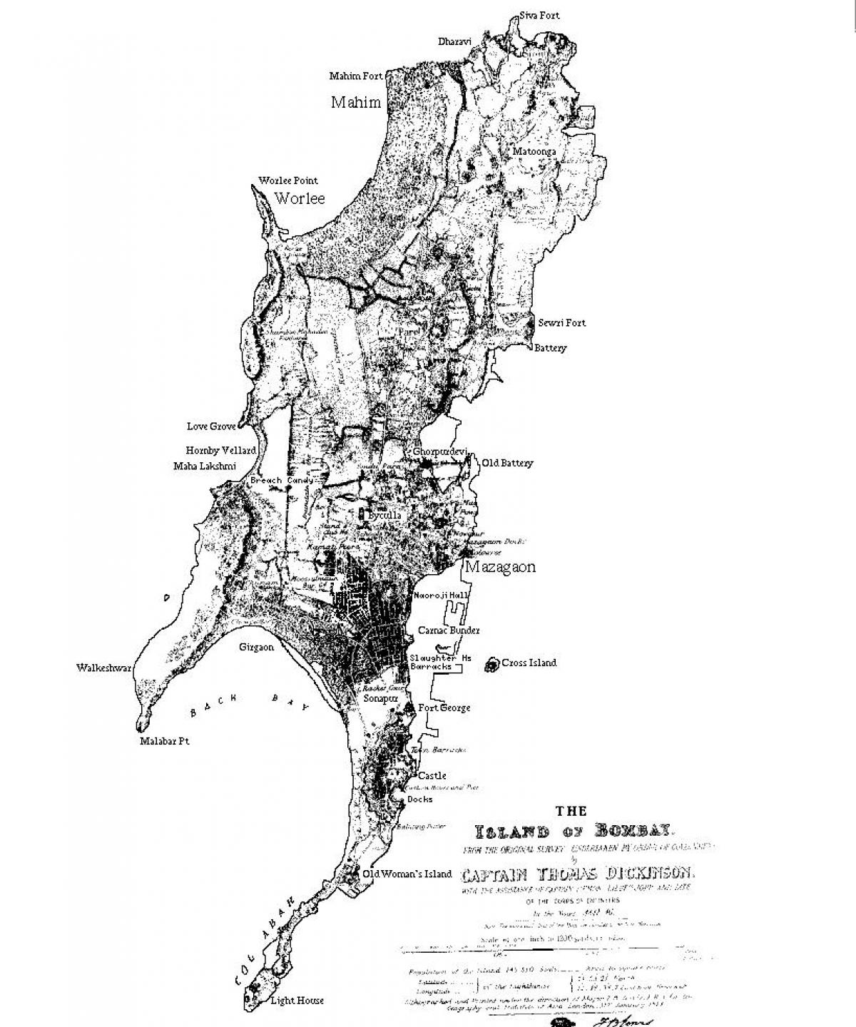 mapa Mumbai uhartearen